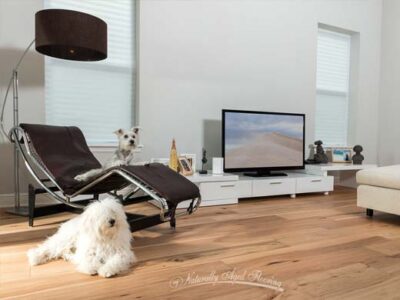 naturally aged hardwood flooring.