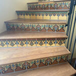Stairway with tile accent. Stairway with tile accent.