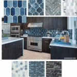 kitchen with msi glass tile.