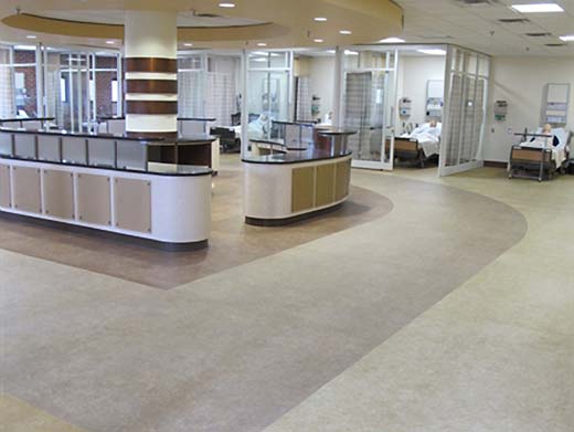 commercial flooring in hospital.