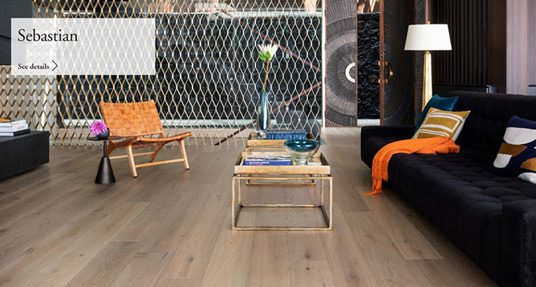 engineered hardwood flooring in family room.