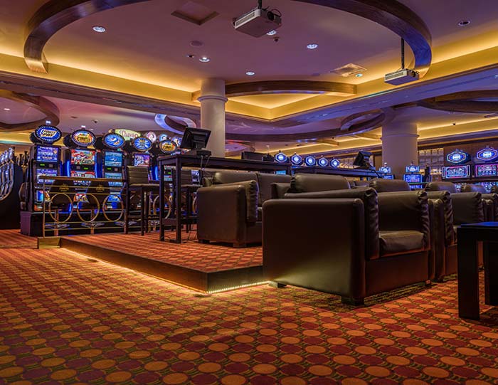 computer yarn placement digital tufting process used for carpet seen for casino floor.