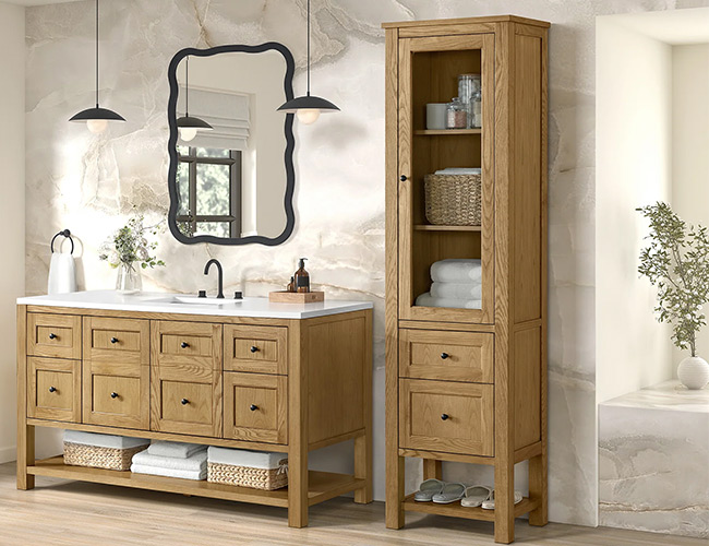 James Martin Vanities in bathroom.