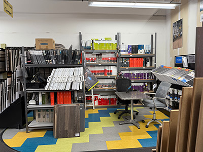 Meeting table in the showroom.