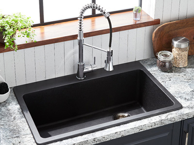 single bowl kitchen sink.